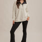 Victoria Thermal Contrast Snow Washed Sweatshirt in Grey