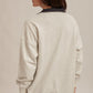 Victoria Thermal Contrast Snow Washed Sweatshirt in Grey