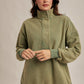 Victoria Thermal Contrast Snow Washed Sweatshirt in Green