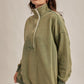 Victoria Thermal Contrast Snow Washed Sweatshirt in Green