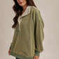 Victoria Thermal Contrast Snow Washed Sweatshirt in Green