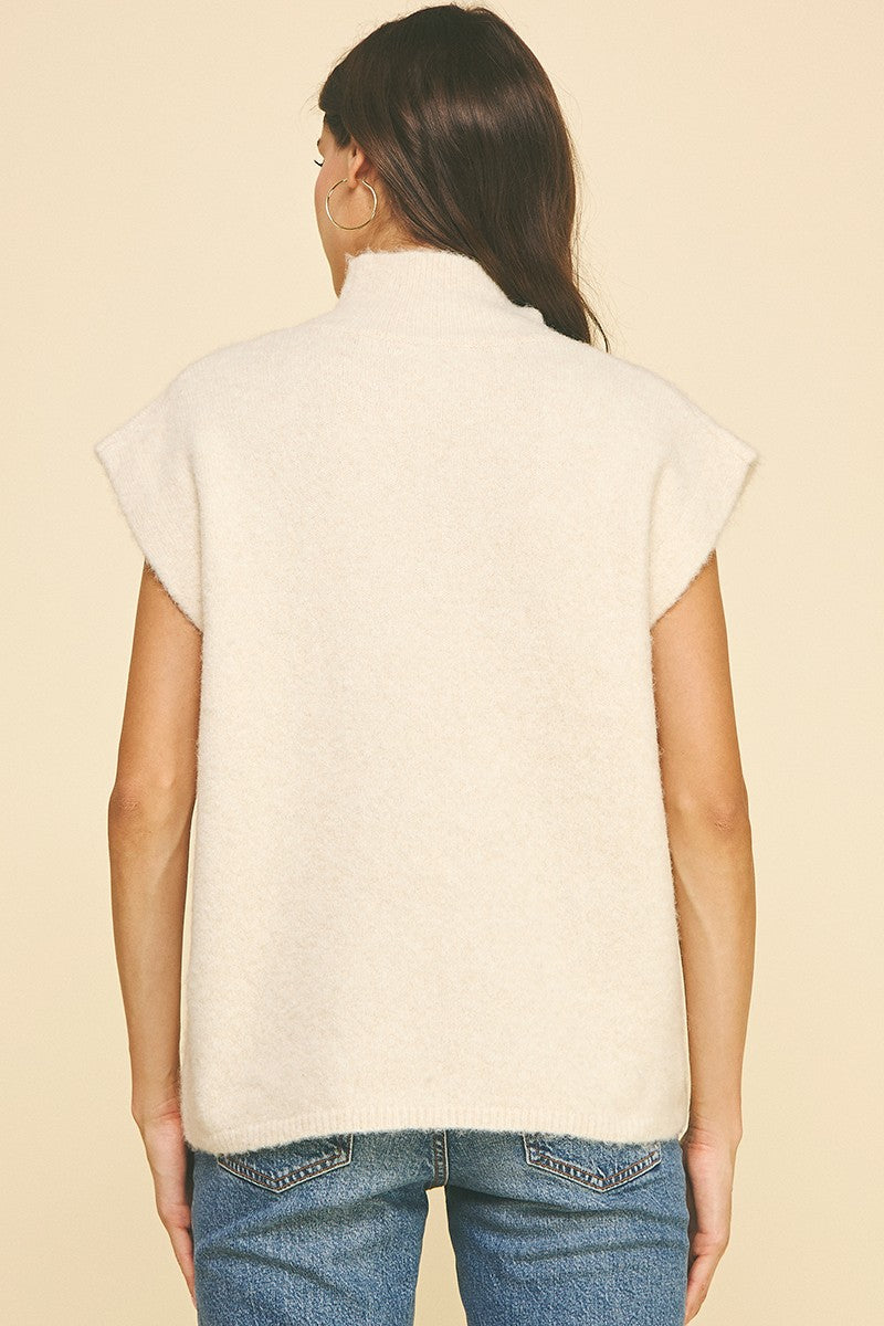 Willow Turtle Neck Cap Sleeve Sweater