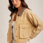 Kara Corduroy Collar Contrast Twill Crop Jacket