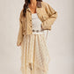 Kara Corduroy Collar Contrast Twill Crop Jacket