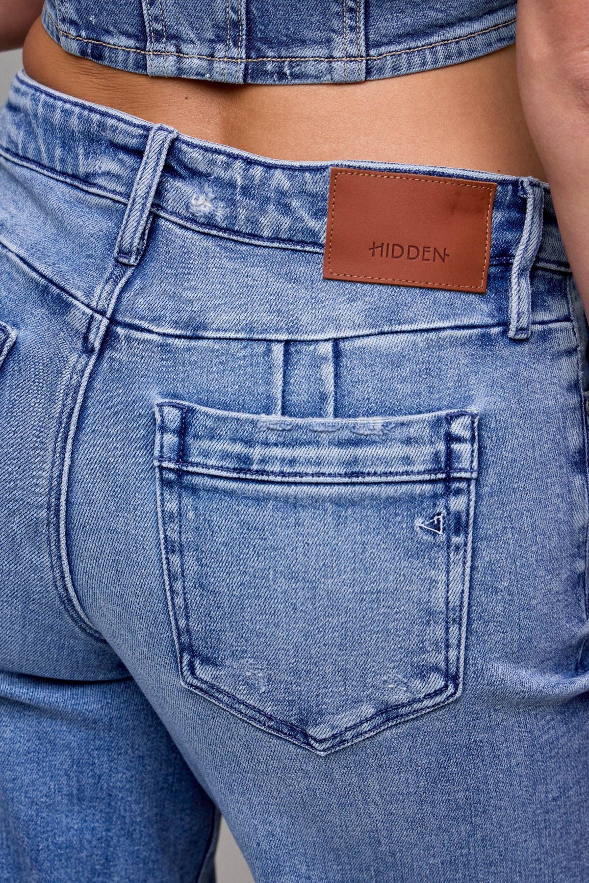 Medium Wash Mid Rise Stretch Dad Jean