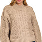 Kenzi Ash Mocha Cable Knit Sweater