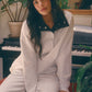 Victoria Thermal Contrast Snow Washed Sweatshirt in Grey