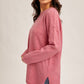 Willow Crew Neck Oversized Sweater in Pink