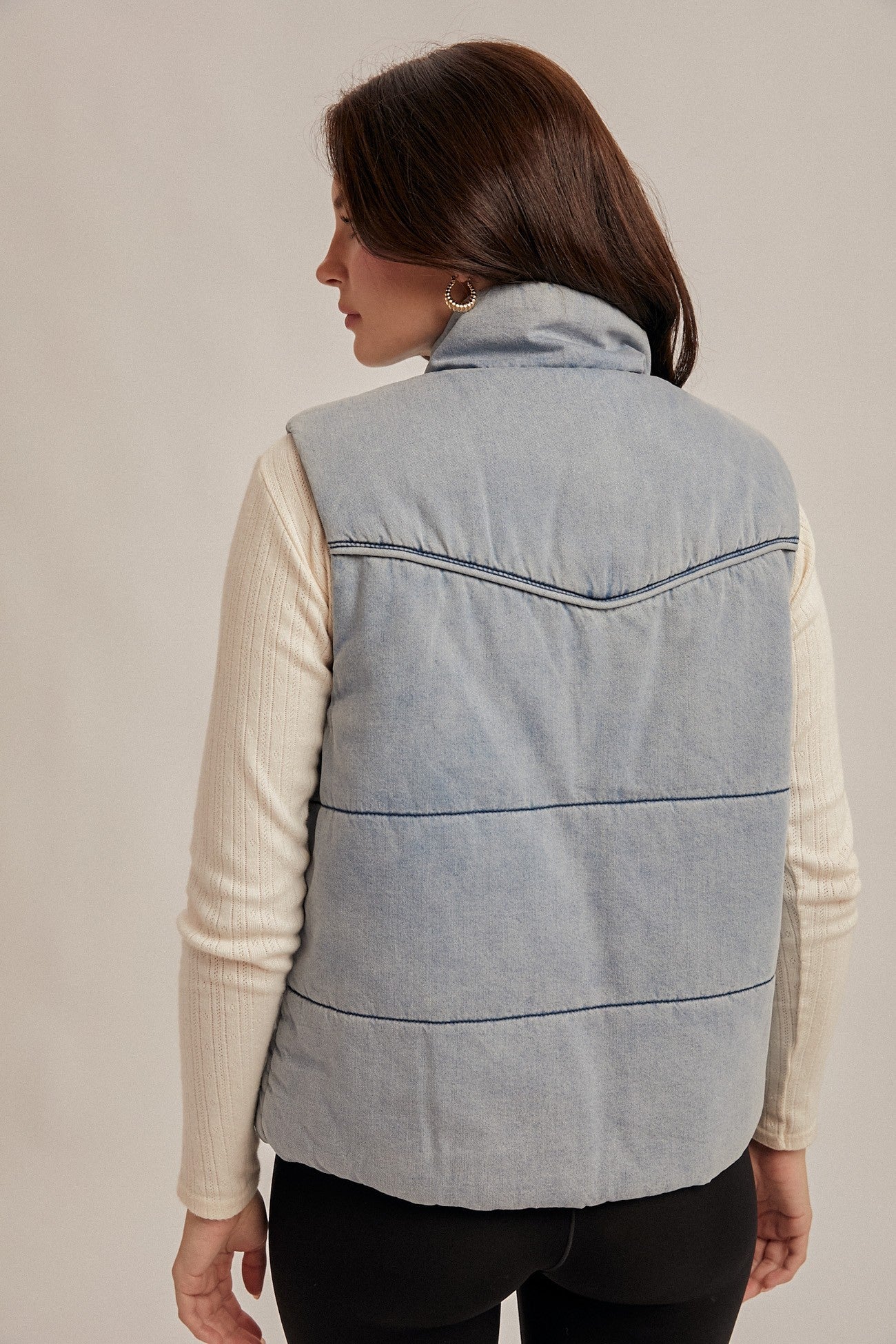 Lily Denim Puffer Vest