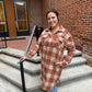 Cleo Rust, Cream & Brown Plaid Long Flannel
