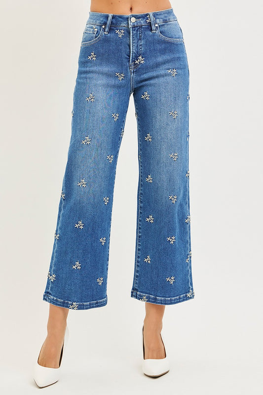 Kori Denim Floral Jeans in Plus