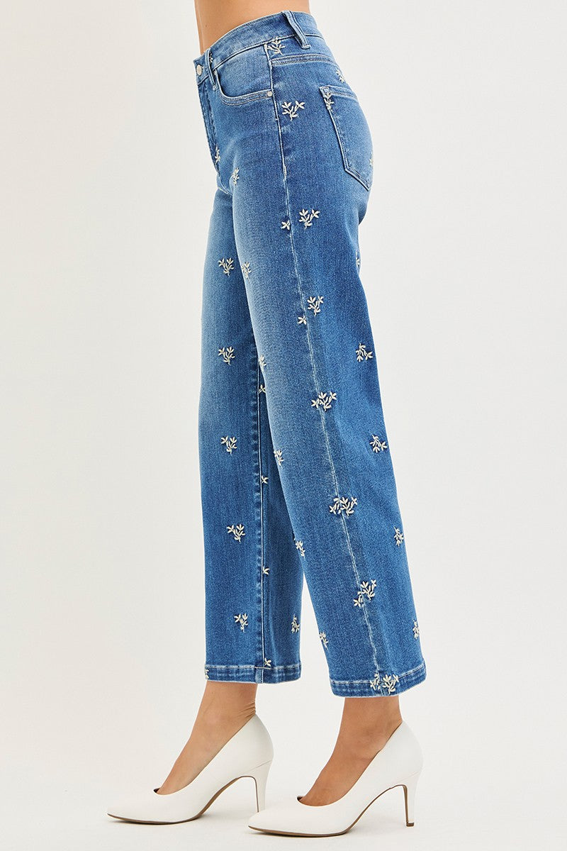 Kori Denim Floral Jeans in Plus