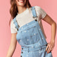 Gina Polka Dot Utility Overalls In Light Denim