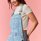 Gina Polka Dot Utility Overalls In Light Denim