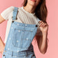 Gina Polka Dot Utility Overalls In Light Denim