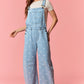 Gina Polka Dot Utility Overalls In Light Denim