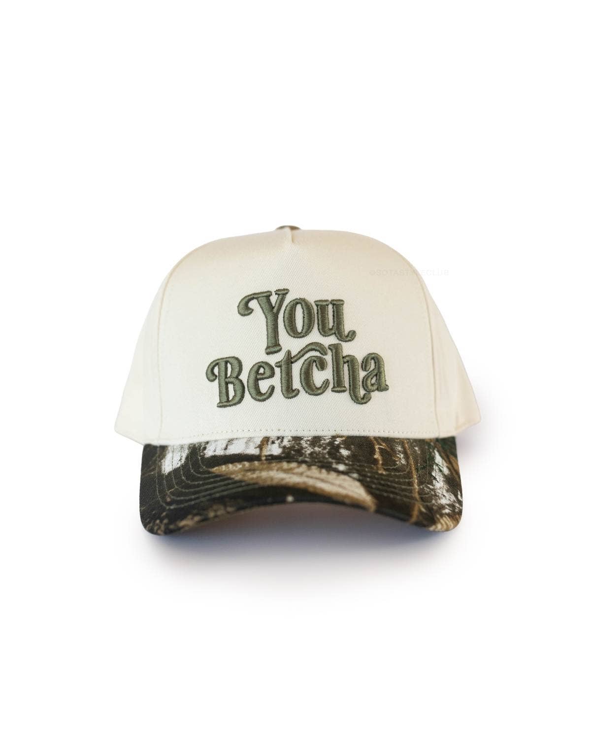 You Betcha Hat in Camo & Cream
