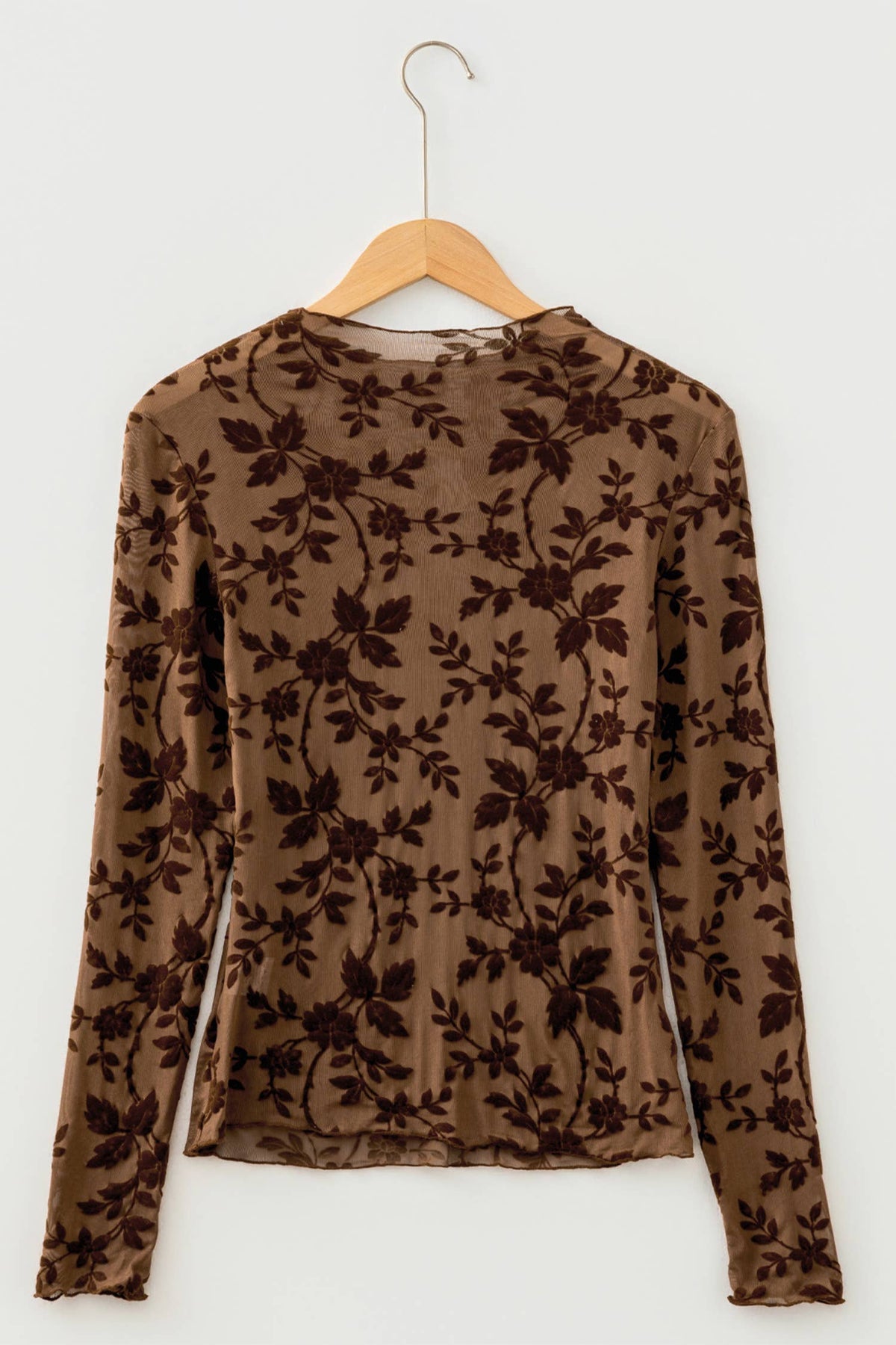 Meghan Floral Sheer Mesh Blouse