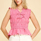 Renae Front-tie Detailed Smocking Top