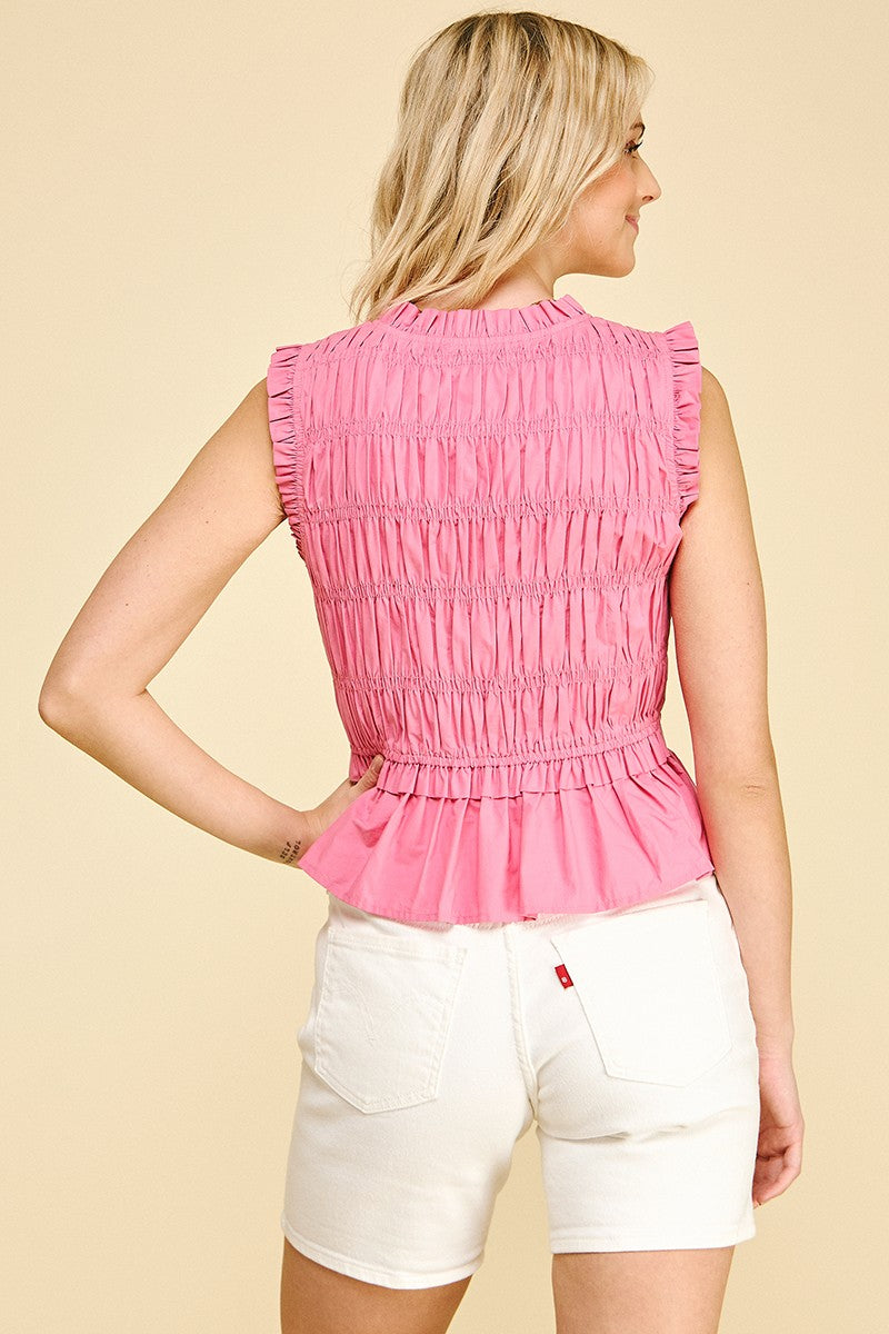 Renae Front-tie Detailed Smocking Top