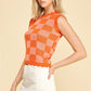 Colorblock Sleeveless Knit Tank in Pink and Orange