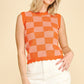 Colorblock Sleeveless Knit Tank in Pink and Orange