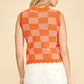 Colorblock Sleeveless Knit Tank in Pink and Orange