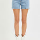 Jessica High Rise Shorts With Embroidered Detail