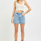 Jessica High Rise Shorts With Embroidered Detail