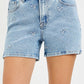 Jessica High Rise Shorts With Embroidered Detail