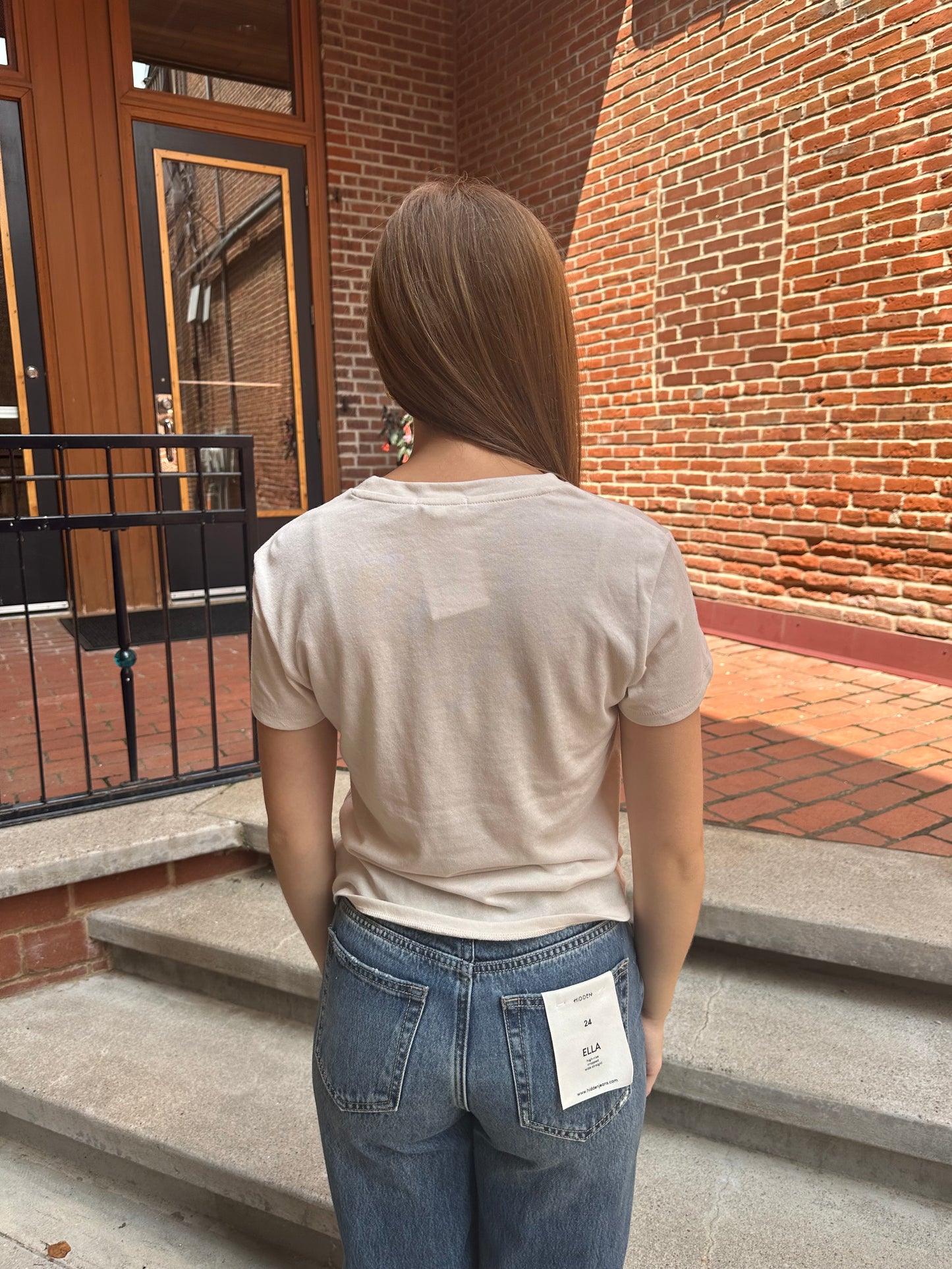 Tourist Knit Jersey Tee in Crystal