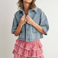 Aria Tiered Ruffle Mini Skort in Red