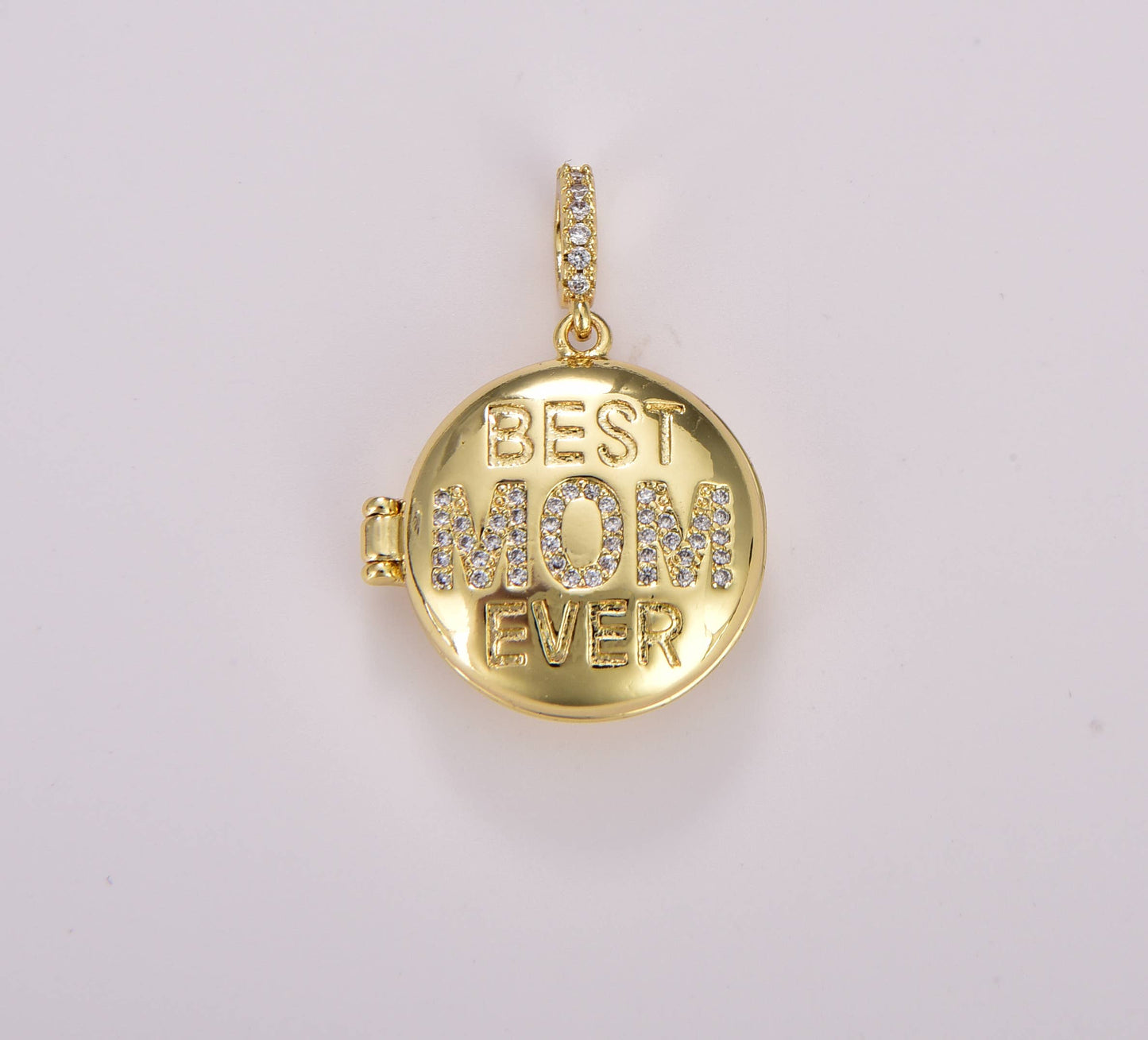 Gold Filled Best Mom Ever Open Locket Charm