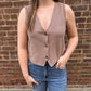 Noelle Textured Tank Top in Milk Shake