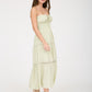 Saige Front Tie Keyhole Detail Strapless Midi Dress