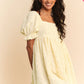 Lexi Flower Balloon Sleeve Mini Dress in Plus Size