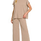 Josee Raised Rib Relaxed Top & Pants Set in Cocoa