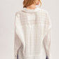 Kallie Textured Fabric Button Down in Ecru