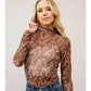 Paige Boots Stitch Throughout Mesh Mock Neck Fitted Top
