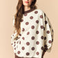 Khloe Reversible Brown Stripe/Dot Mockneck