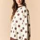 Khloe Reversible Brown Stripe/Dot Mockneck