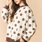 Khloe Reversible Brown Stripe/Dot Mockneck