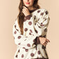 Khloe Reversible Brown Stripe/Dot Mockneck