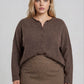 Lightweight Button Down Knit Cardigan in Brown