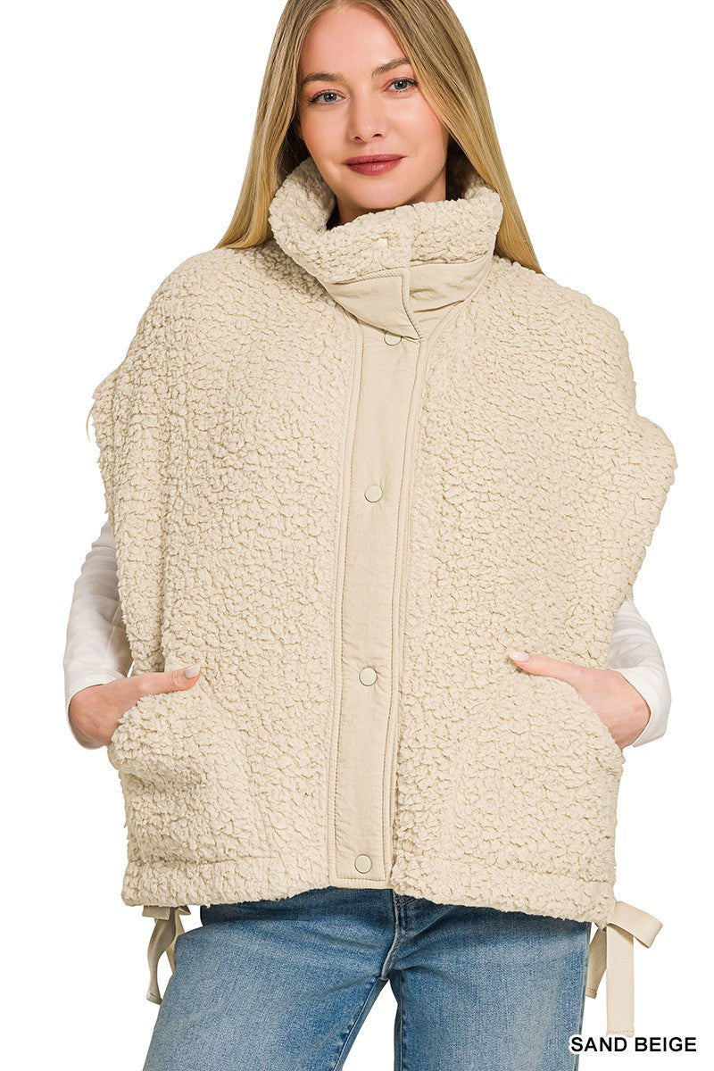 Julia Sherpa Vest in Sand Beige