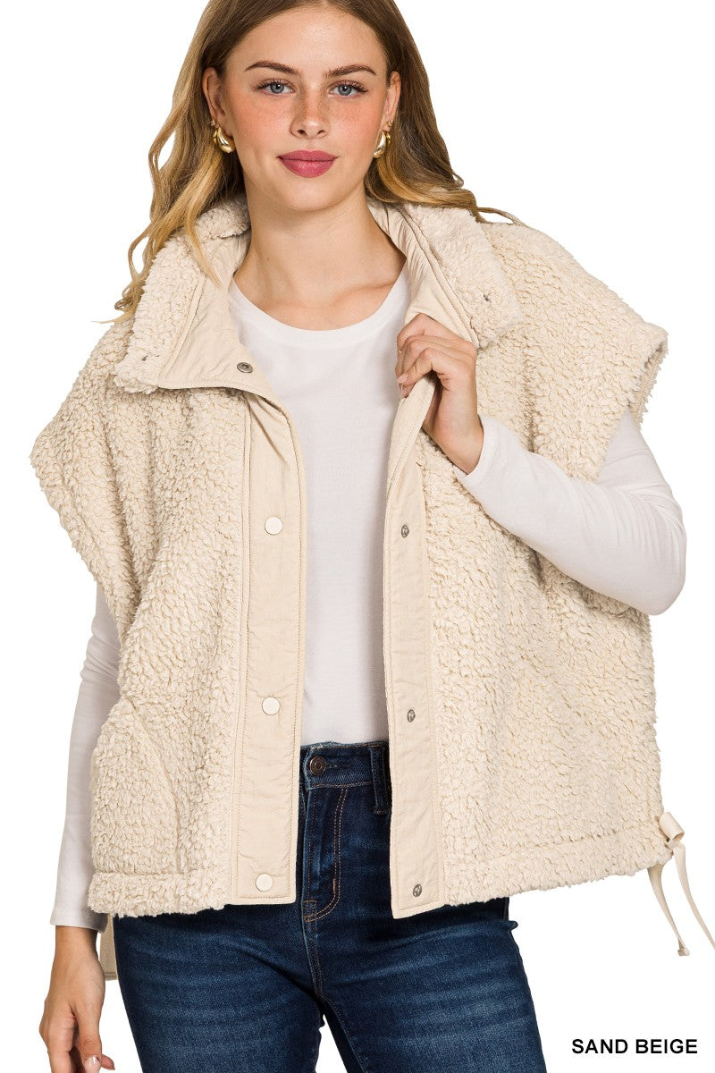 Julia Sherpa Vest in Sand Beige