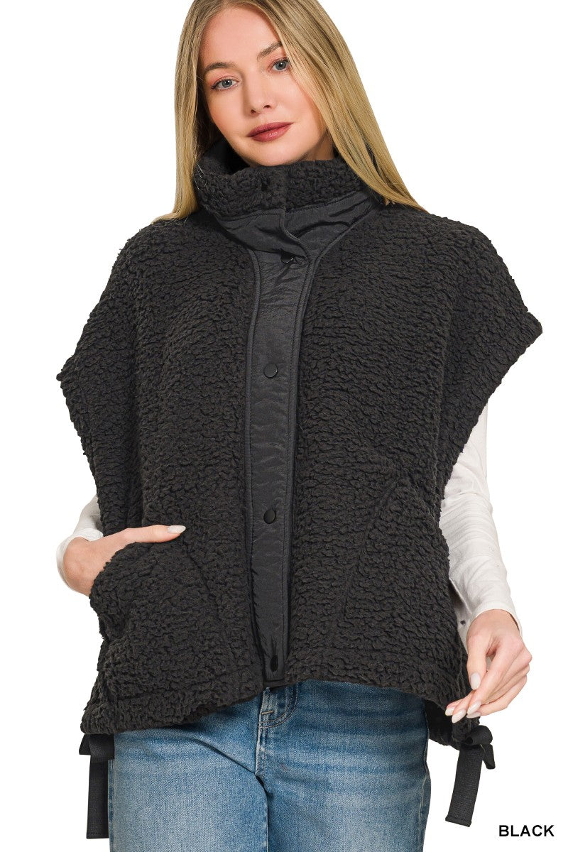 Julia Sherpa Vest in Black