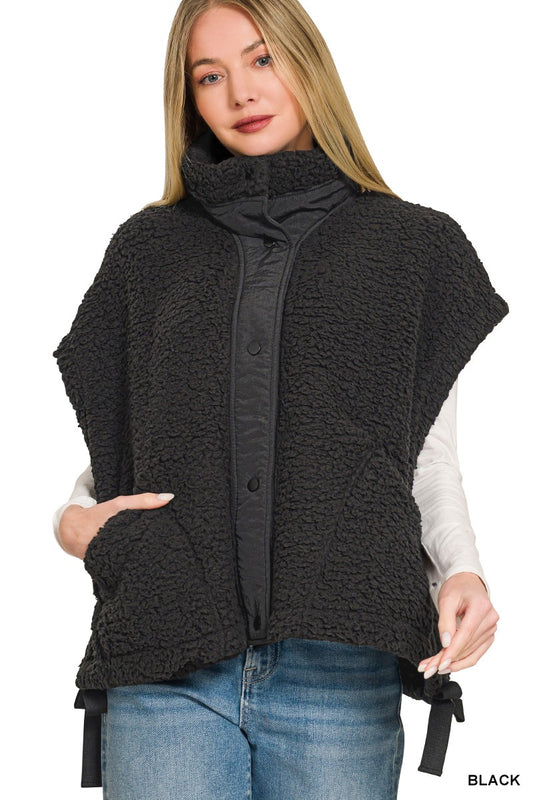Julia Sherpa Vest in Black