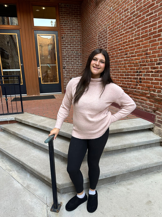 Marlee Tunic Sweater in Blush