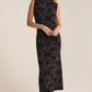 Tatum Shadow Floral Midi Dress Black